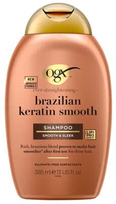 OGX Brazilian Keratin Smooth & Sleek Shampoo is a fragrance bomb pretending to be a treatment